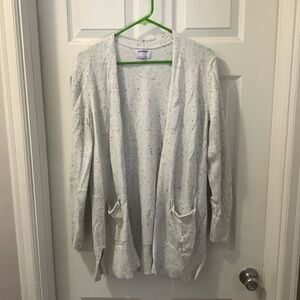 L Old Navy White with Black Specks Cardigan